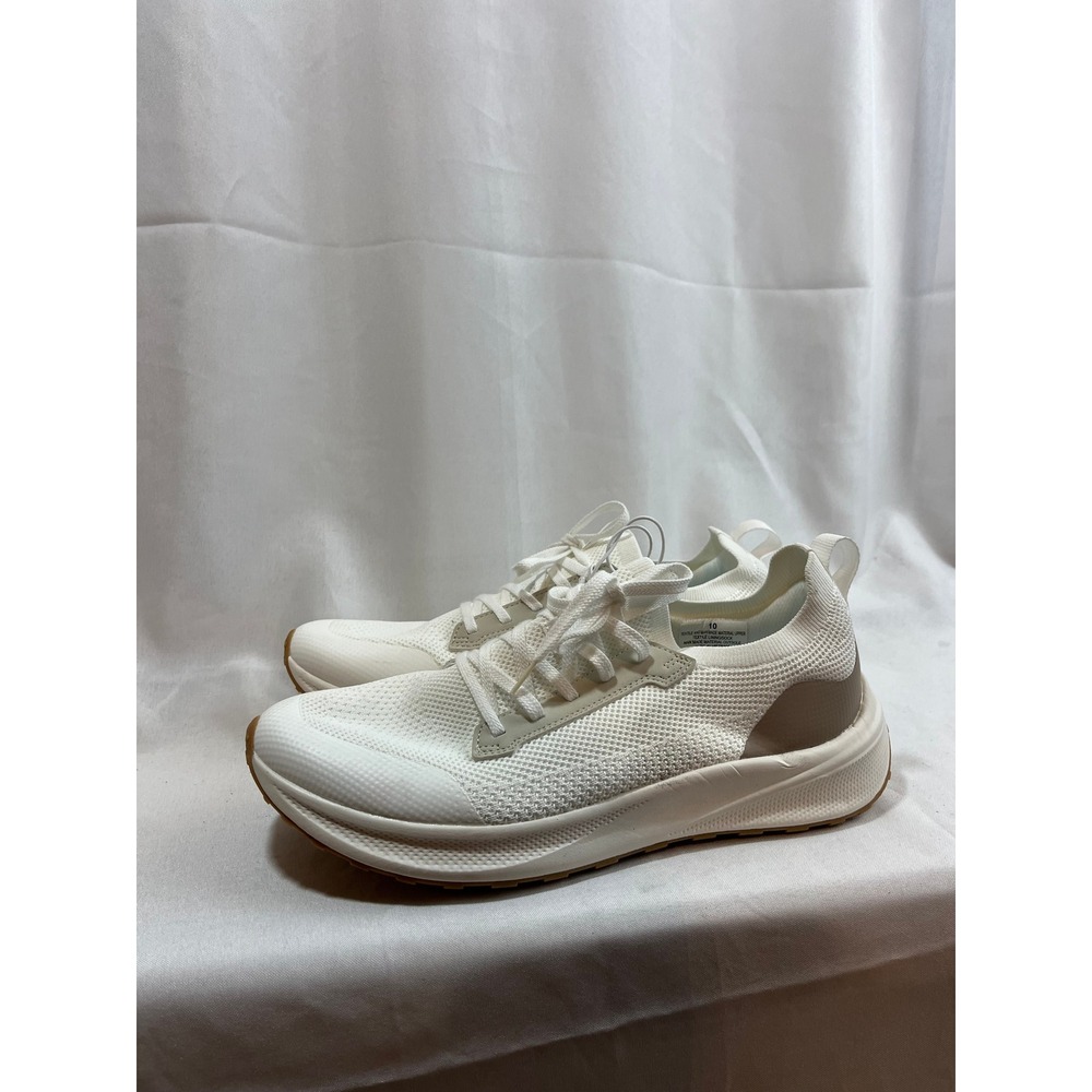 Goodfellow & Co Mens Linwood Knit Sneakers White Tan Gum Sole Size 10 NEW